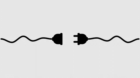 Wavy electrical plug and socket connection loop with alpha Video stock 333193183