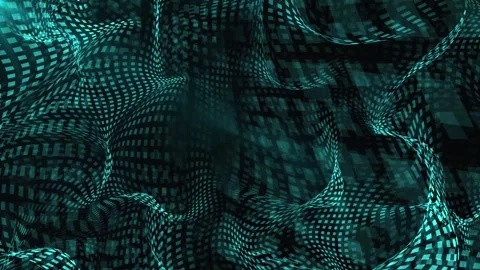 A wavy fabric or complex mesh, distorted in three-dimensional space. Vídeos de archivo 301591859