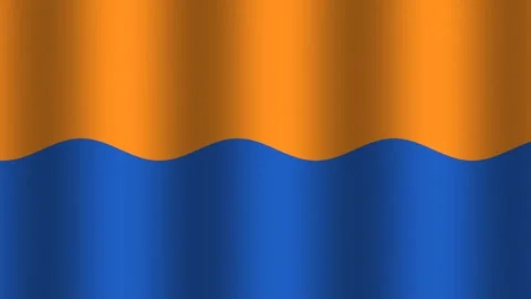 Wavy fabric pattern in orange and blue colors with smooth Stock Footage 338183485
