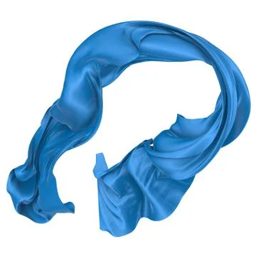 Wavy fabric on a white background. 3D rendering. Stock Illustration