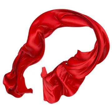 Wavy fabric on a white background. 3D rendering. Stock Illustration