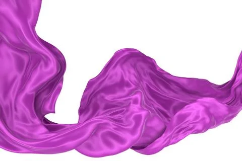 Wavy fabric on a white background. 3D rendering. Illustrazione stock