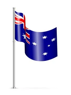 Wavy flag of Australia Stock Illustration
