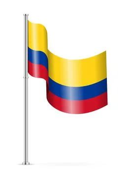 Wavy flag of Colombia Stock Illustration