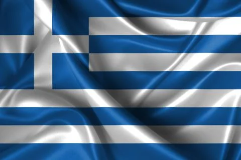 Wavy flag of greece Stock Illustration