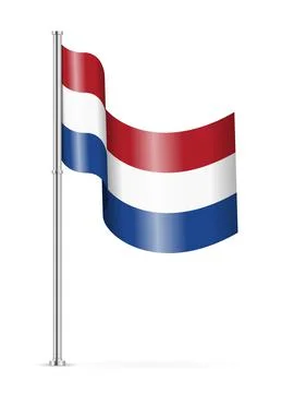 Wavy flag of Netherlands Stock Illustration