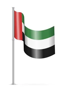 Wavy flag of UAE Stock Illustration