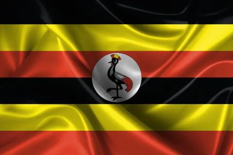 Wavy flag of uganda Stock Illustration