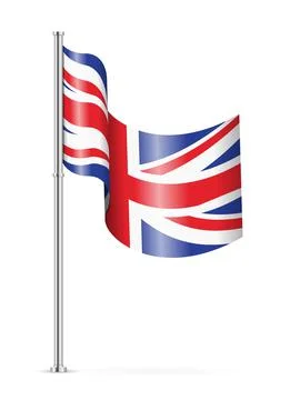 Wavy flag of UK Stock Illustration