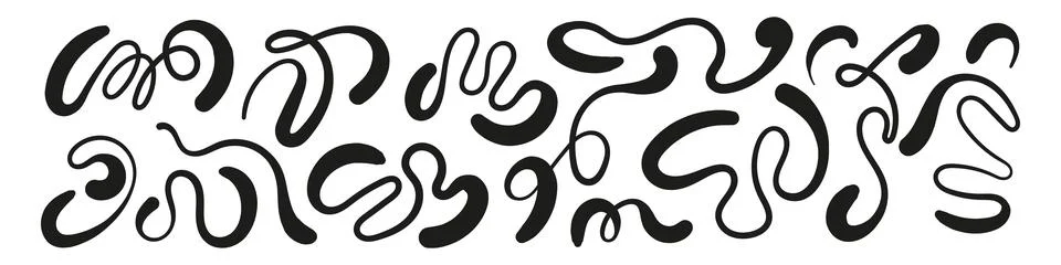 Wavy, fluid pattern with organic shapes. Groovy doodle liquid design. Flat .. Stock Illustration