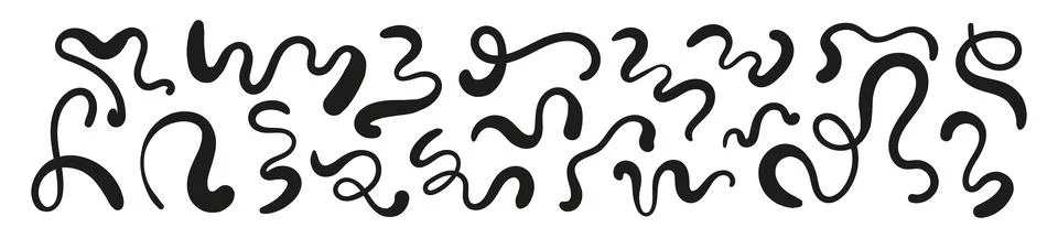 Wavy, fluid pattern with organic shapes. Groovy doodle liquid design. Flat .. Stock Illustration
