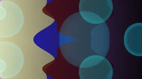 Wavy Fluid Split Background with Blue and Yellow Bokeh Circles Stock-Footage 336268120