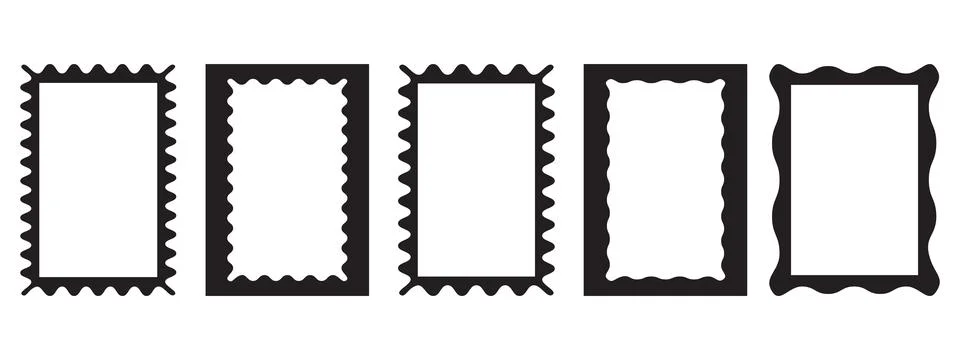 Wavy frames set. Trendy curved border box. Modern vector template Illustrazione stock