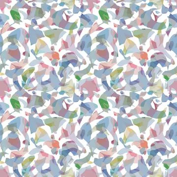 Wavy geometric patterns on a white background. Translucent brush strokes, stains Stock Illustration