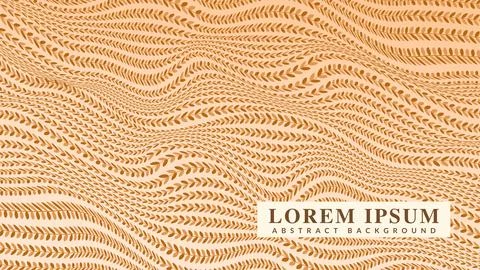 Wavy gold leaves pattern. Decorative classic background design Ilustração Stock