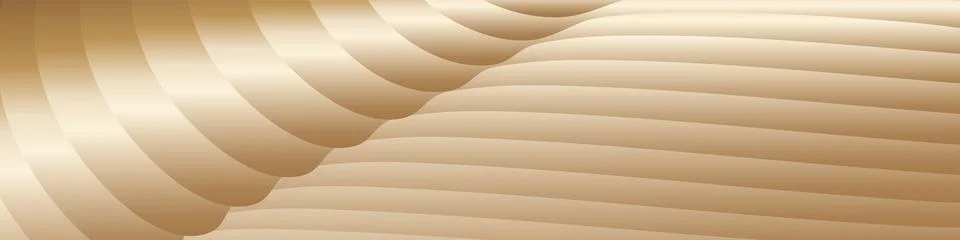 Wavy golden parallel gradient lines, ribbons, silk. Golden with shades of y.. Stock Illustration