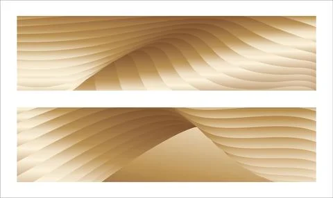 Wavy golden parallel gradient lines, ribbons, silk. Golden with shades of y.. Illustrazione stock