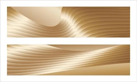 Wavy golden parallel gradient lines, ribbons, silk. Golden with shades of y.. Stock Illustration
