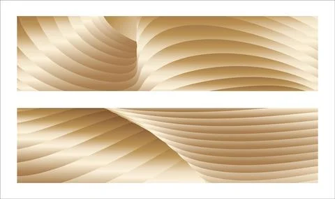 Wavy golden parallel gradient lines, ribbons, silk. Golden with shades of y.. Stock Illustration