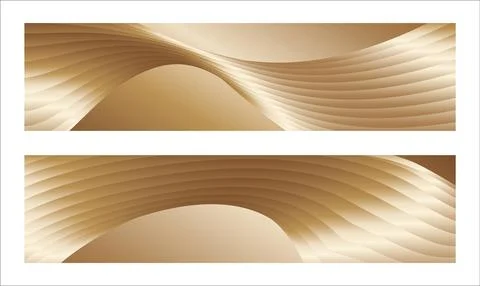 Wavy golden parallel gradient lines, ribbons, silk. Golden with shades of y.. Stockillustratie