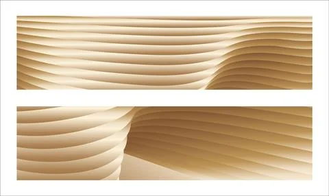 Wavy golden parallel gradient lines, ribbons, silk. Golden with shades of y.. Stock Illustration
