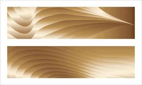 Wavy golden parallel gradient lines, ribbons, silk. Golden with shades of y.. Stock Illustration