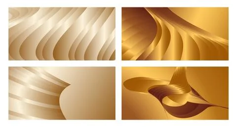 Wavy golden parallel gradient lines, ribbons, silk. Golden with shades of y.. Illustrazione stock