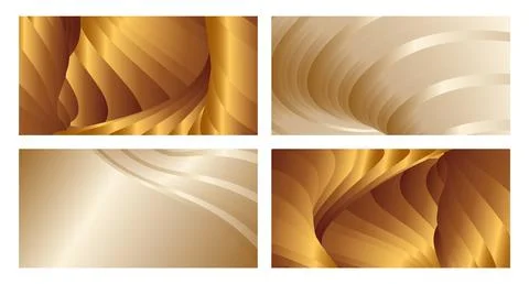 Wavy golden parallel gradient lines, ribbons, silk. Golden with shades of y.. Illustrazione stock