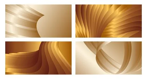 Wavy golden parallel gradient lines, ribbons, silk. Golden with shades of y.. Illustration