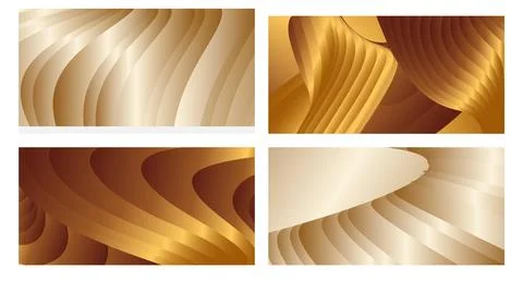 Wavy golden parallel gradient lines, ribbons, silk. Golden with shades of y.. Stockillustratie