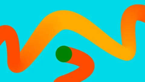 Wavy Gradient Ribbon on Cyan Background Stock Illustration
