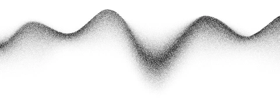 Wavy grain gradient texture. Black stippled flowing line background. Grunge 스톡 일러스트