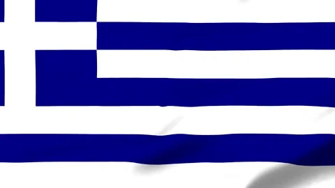Wavy Greek flag with transparent background for design projects Stock Footage 343574135