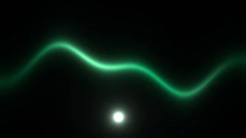 Wavy green light pattern with glowing orb in dark Stock-Footage 338317896