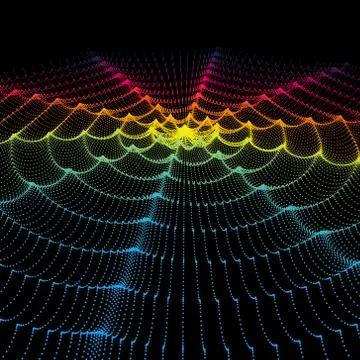 Wavy Grid Background. 3d Abstract Vector Illustration. Stock Illustration