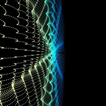 Wavy Grid Background. 3d Abstract Vector Illustration. 스톡 일러스트