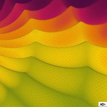 Wavy Grid Background. Mosaic. 3d Abstract Vector Illustration. Wavy Grid B... Stock Photos