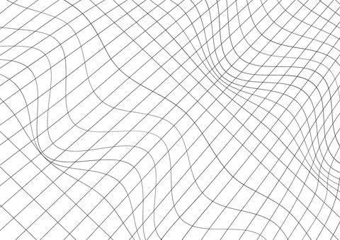 Wavy Grid Distorted Mesh Futuristic Lines Minimal Geometric Monochrome Abstract 스톡 일러스트