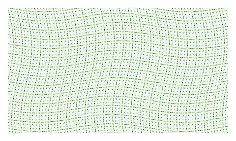 Wavy grid of green arrows and circles on light green background abstract pa.. Stock Illustration