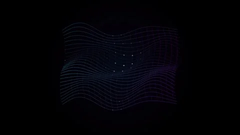 Wavy Grid Mesh Undulating Motion Background Gradient Blue Purple Digital Stock-Footage 347084890