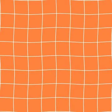 Wavy grid pattern in bright orange with white lines for modern graphic prin.. Stock Illustration