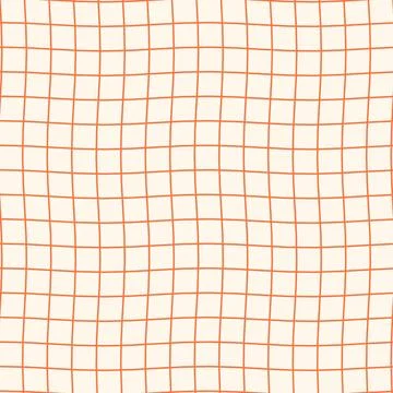 Wavy grid pattern in light peach with orange lines for modern graphic backg.. Stock Illustration