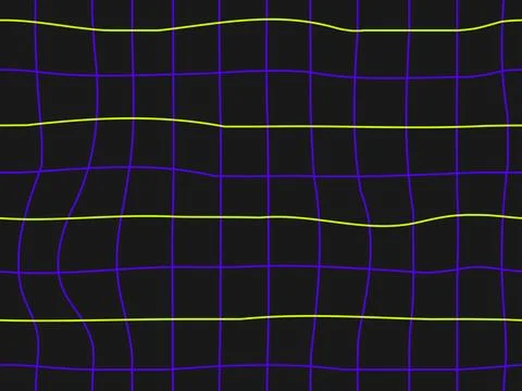 Wavy grid seamless pattern. Curved grid, crossed lines. Psychedelic retro s.. イラスト素材