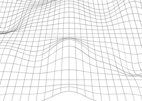 Wavy Grid Tech Futuristic Lines Minimal Geometric Monochrome Abstract Background 스톡 일러스트