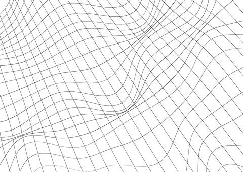 Wavy Grid Tech Mesh Futuristic Lines Minimal Geometric Monochrome Abstract 스톡 일러스트
