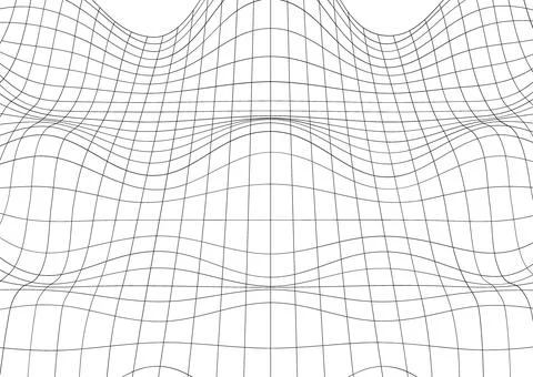 Wavy Grid Tech Nano Mesh Futuristic Lines Minimal Geometric Monochrome Abstract 스톡 일러스트