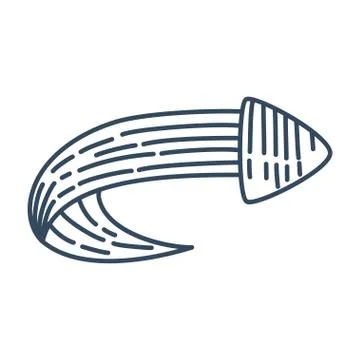 Wavy guide Right Way Arrow Direction collection Vector outline Stock Illustration