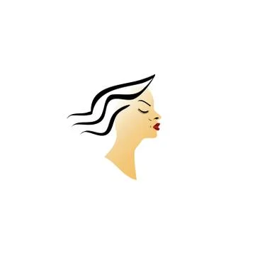 Wavy hairstyle  Illustrazione stock