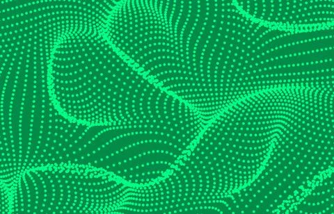 Wavy halftone surface digital background. Vector wallpaper Stock Illustration