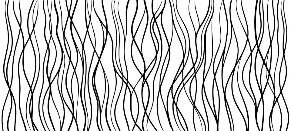 Wavy hand drawn pattern. Vertical doodle stripes, seamless abstract wave Stock Illustration